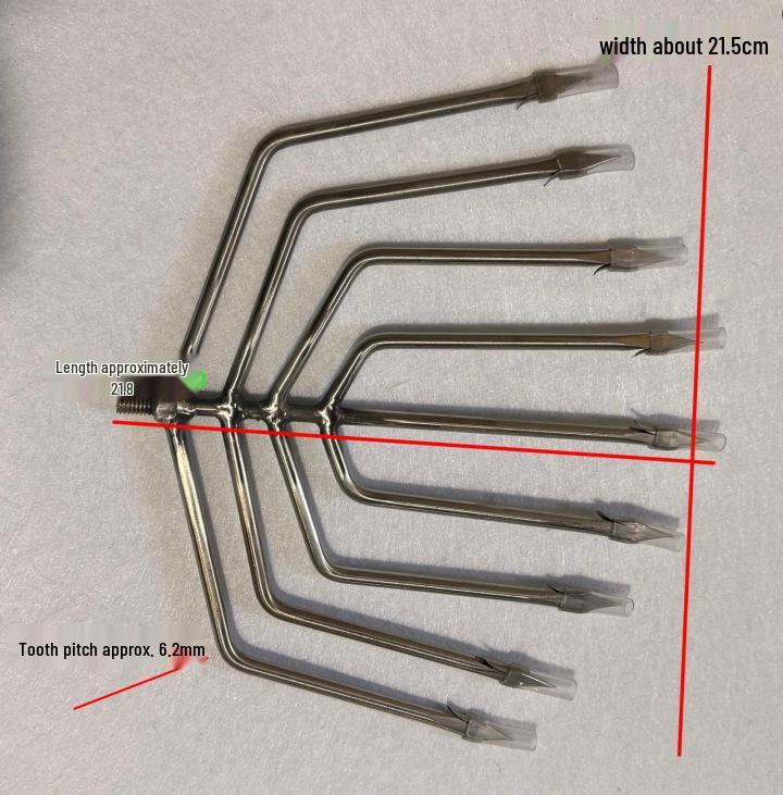 Stainless Steel Multi-functional Barbed Fish Spear Head - Handmade Flat Fork Lantern Design