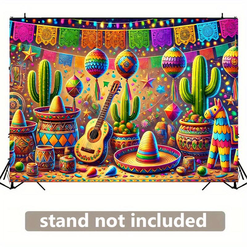 2D Plane 1 Mexican Carnival Banner Colorful Mexican-themed Decorations Outdoor Event