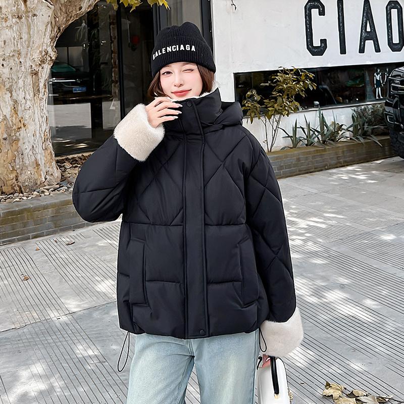 Podzim Zima Zahustit Teplá Parka Ženy Neformální Sladké Jednobarevné Velká kapsa Volná Kabát s kapucí Bundy Outwear