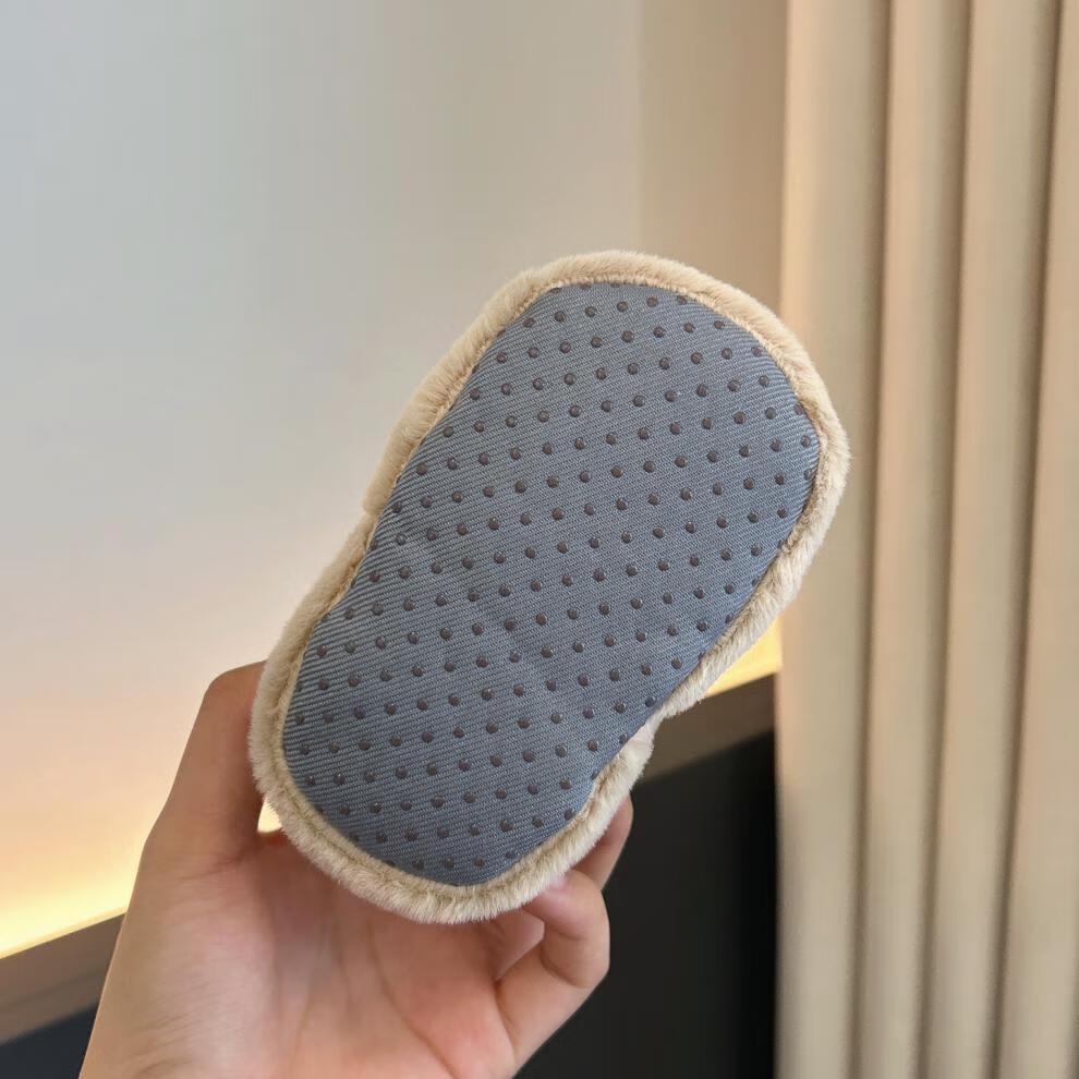 Soft-Sole Warm Cotton Boots for 0-1 Year Olds - Non-Shedding, Unisex, Plush Lined for Autumn & Winter