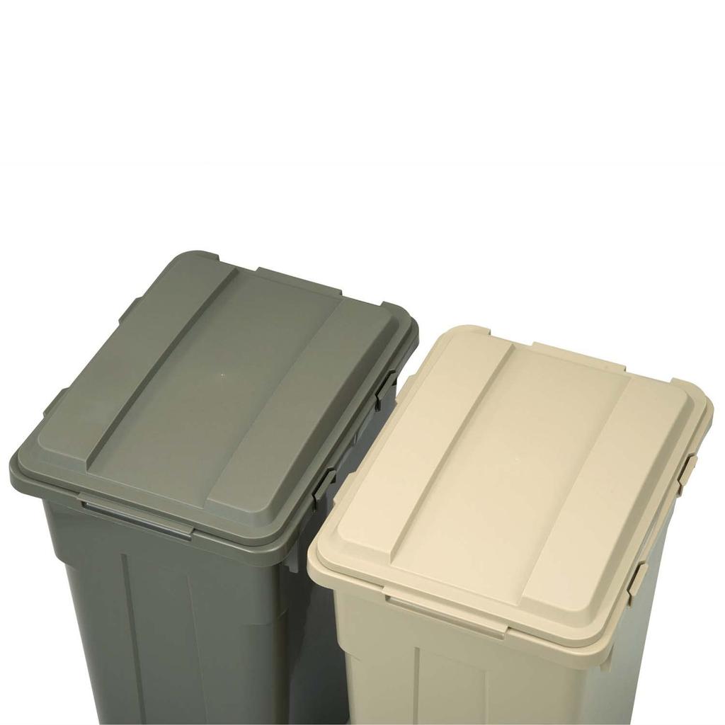 TONBO Shinki Synthetic Tombo Garbage Bin Connectable 45 Liters Khaki Green Width 31 x Depth 39 x Height cm With Lid Separation Durable Outdoor Balcony