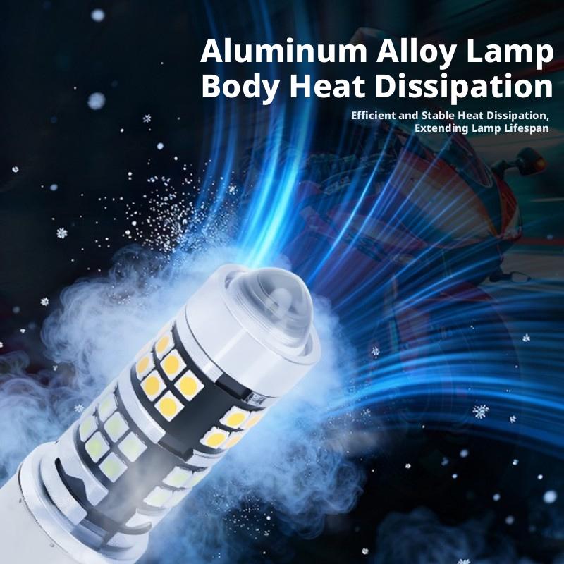 SEAMETAL Motorcycle LED Bulb P15D White Yellow Dual Color Hi/Lo Beam 12V For Scooter Motorcycle Headlight Bulb Universal