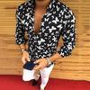 Autumn Men's Casual Versatile Fashion Street Men's Shirt Lapel Single-breasted Shirt Men's Irregular Line Long-sleeved Shirt