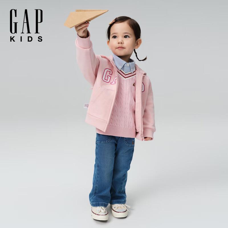 Toddler Girls Bear Embroidered Flared Denim Pants 120/56