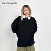 La Chapelle American Style Unlined Drop Shoulder Round Neck Sweatshirt