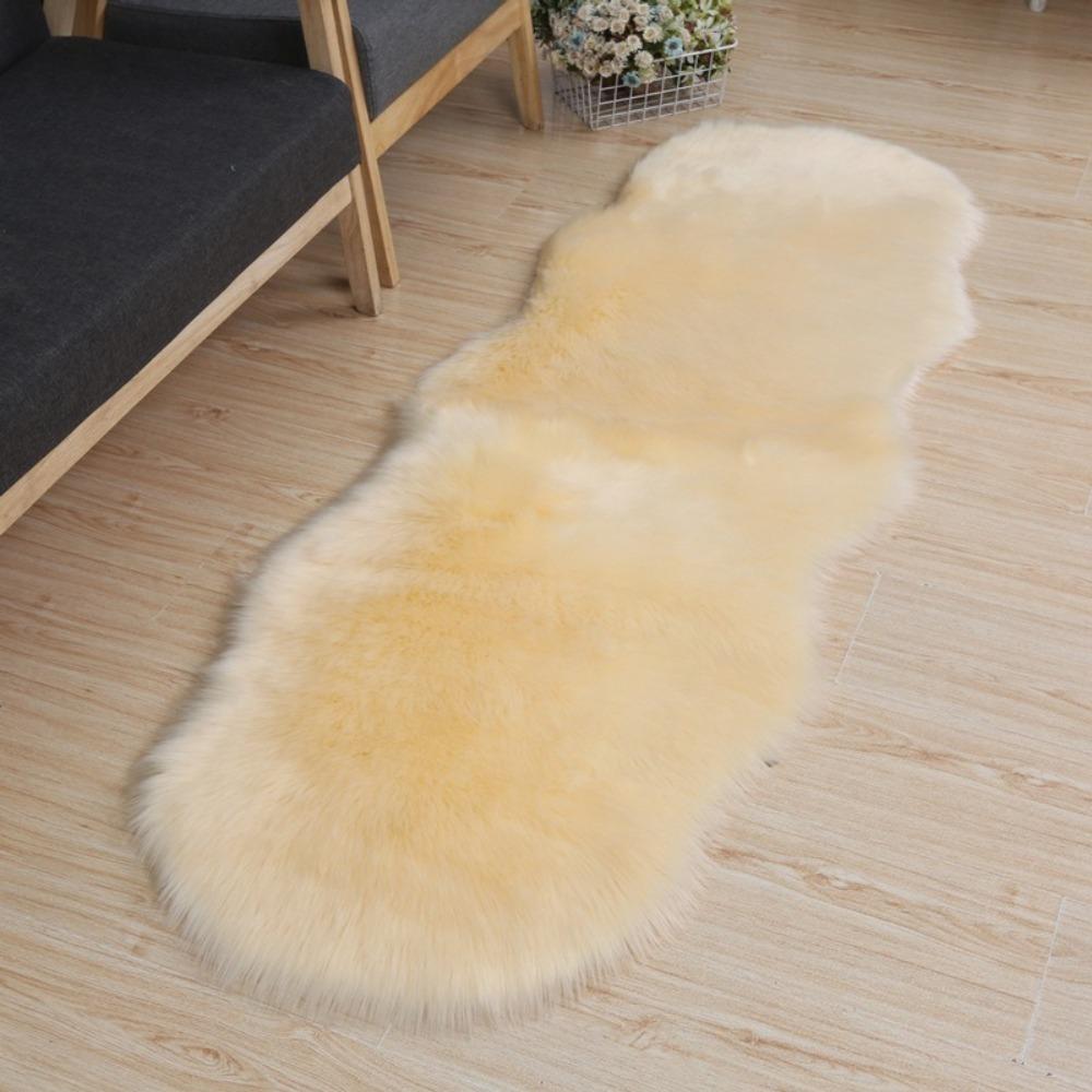 Non Slip Plush Rug Irregular Irregular Fur Rug Washable Faux Fluffy Rug Bedroom