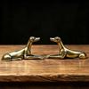 Hand-Carved Brass Greyhound Figurine Exquisite Miniature Dog Statue  Chinese Zodiac