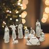 Christmas Nativity Figurine,Resins Stable Nativity Scene Holy Family Collectable Decors,Christmas Table Figure Ornament