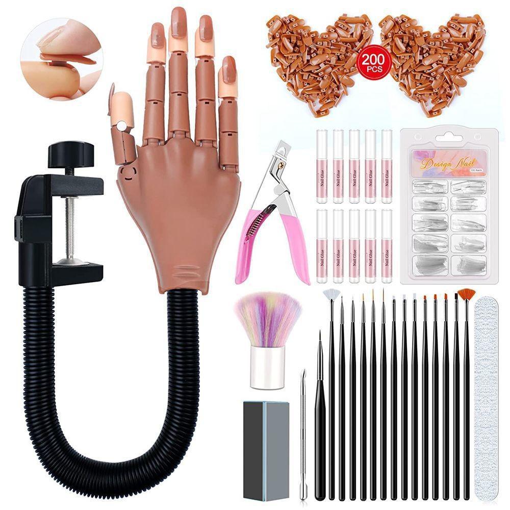 Cross-Border Beginner Manicure Practice Tool Manipulator Practice Set, Manicure Tool Set Diy Repair Hand Prosthesis
