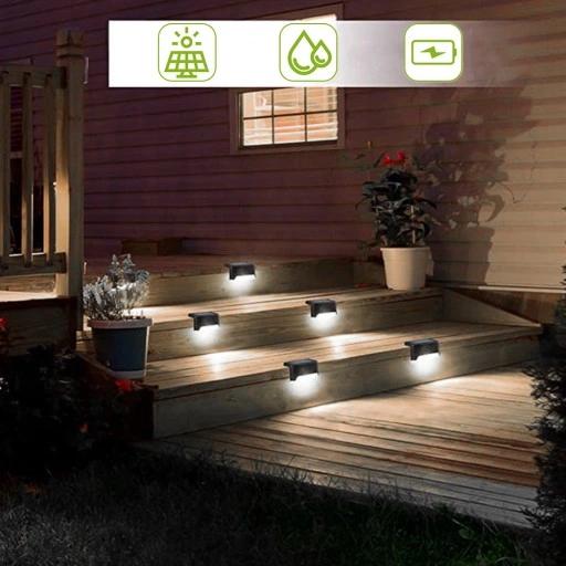 Lampa Solarna Led Schodowa Ogrodowa Wodoodporna