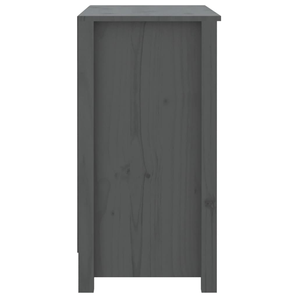 Bookshelf Gray 80 x 35 x 68 cm Solid Pine Wood