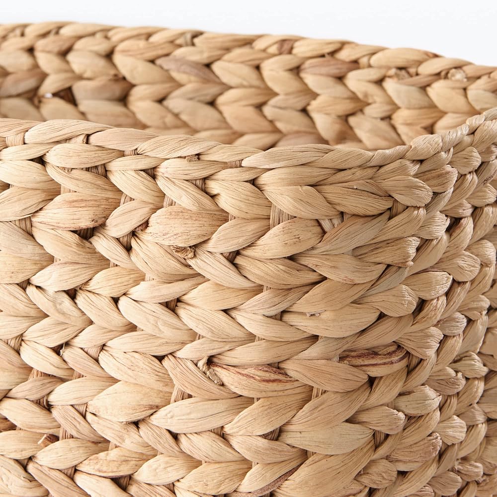 MUJI Rectangular Basket, Medium, 34cm (W) X 23cm (D) X 16cm (H), Water Hyacinth, Item No. 12361091