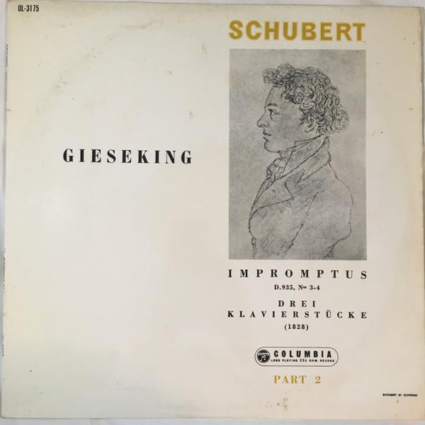 

LP Record WALTER GIESEKING - Schubert : Impromptus D.935, Nos 3- OL3175 COLUMBIA Japan Classical Used