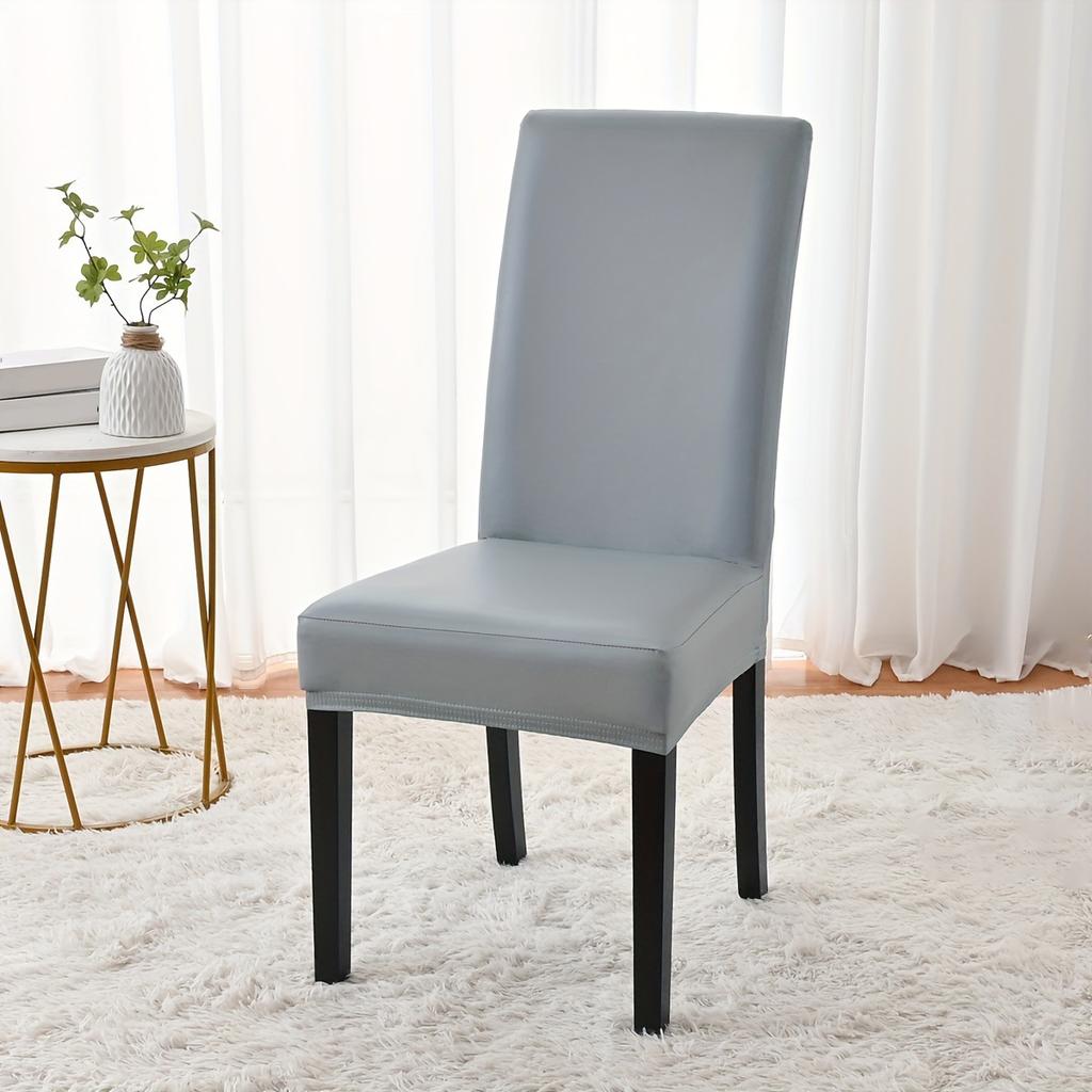 Waterproof PU Leather Seat Covers for Dining Chairs Stretchable Dining Room Chair Seat Covers, Kitchen Chair Seat Covers Protectors