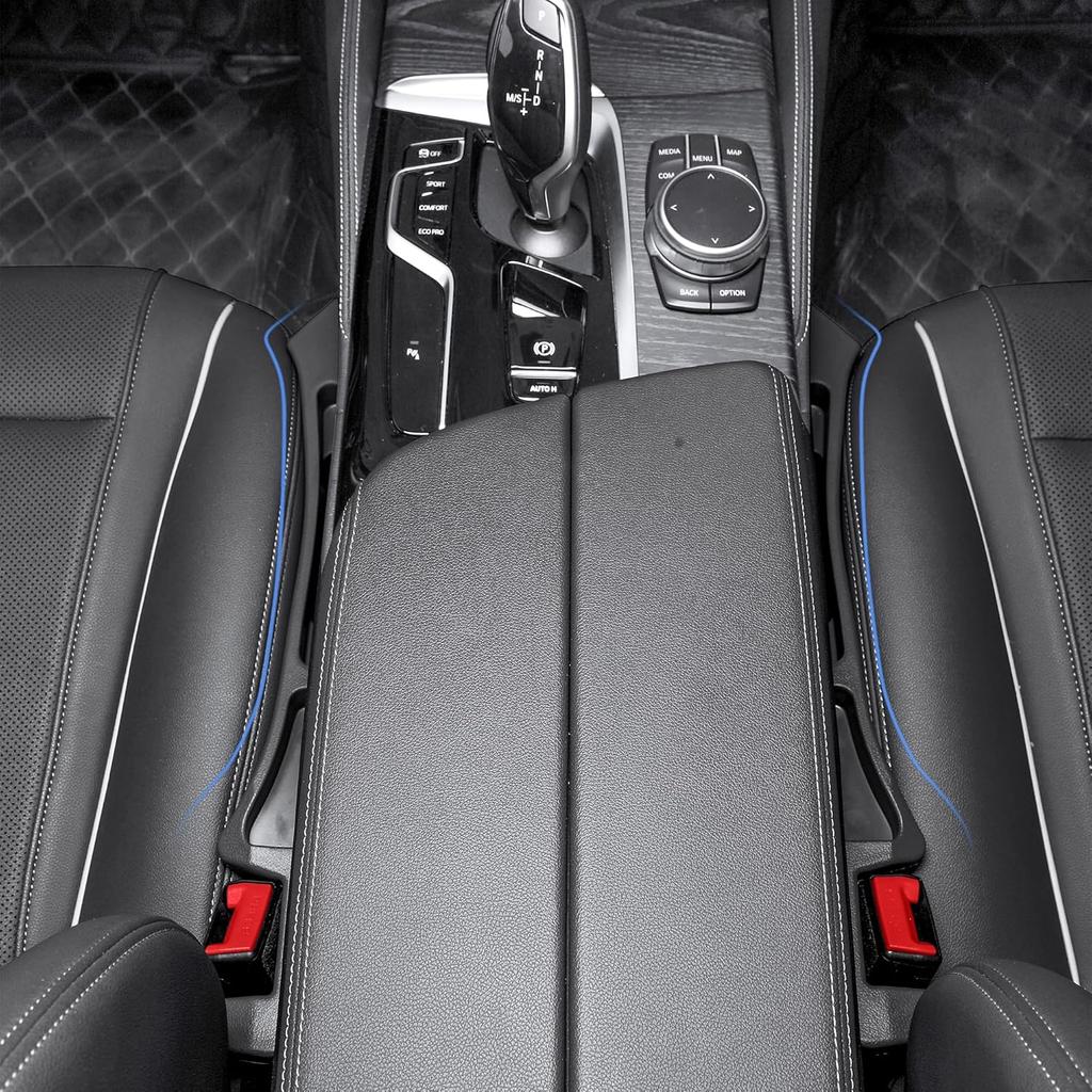 Car Seat Gap Filler Organizer With Dual Slots, 2 Pack Anti-Drop Storage Solution For Car SUV Truck - Prevents Phone, Keys, Wallet From Falling
