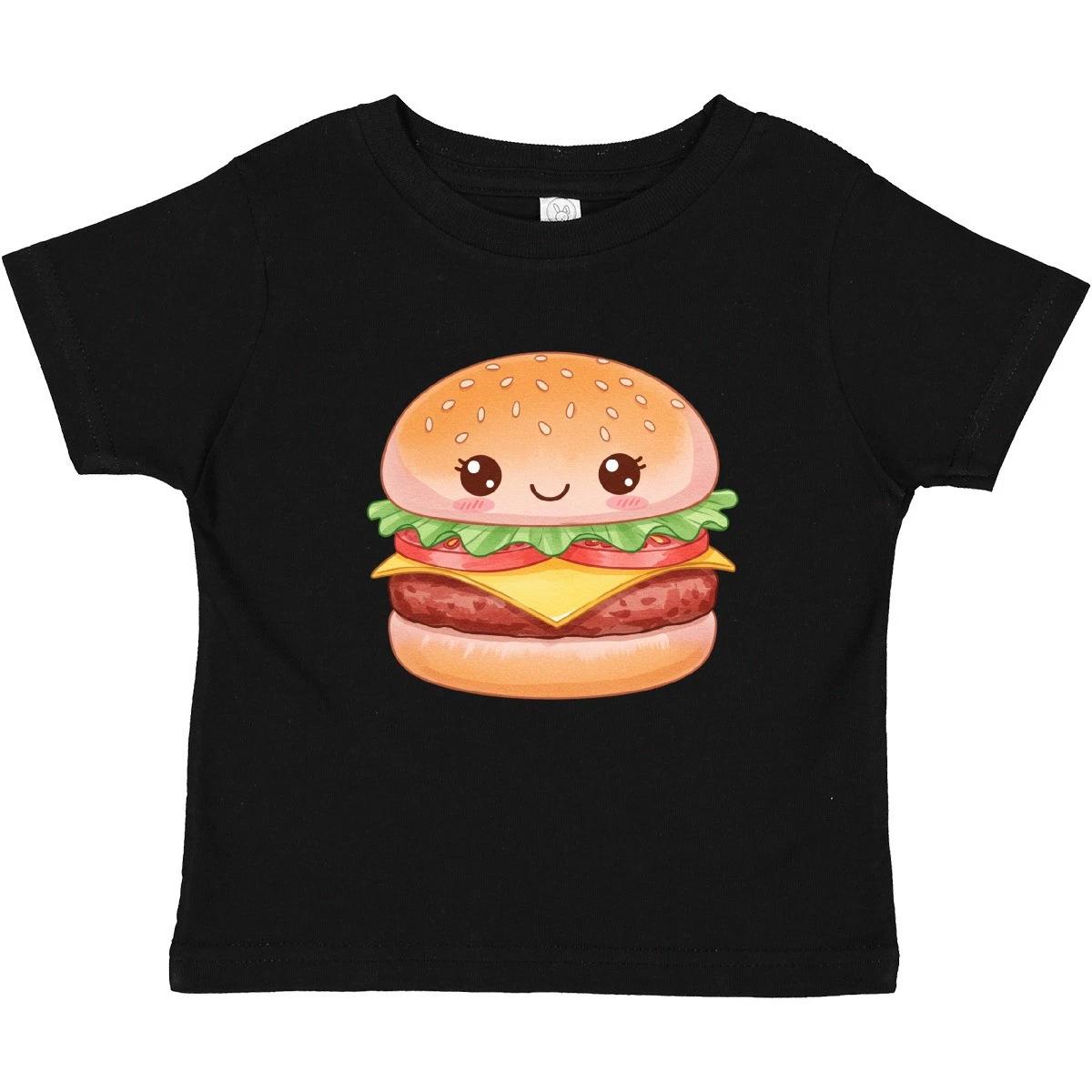 

Inktastic Happy Kawaii Cheeseburger Baby T-Shirt Food Infant Tees Shower Apparel 110