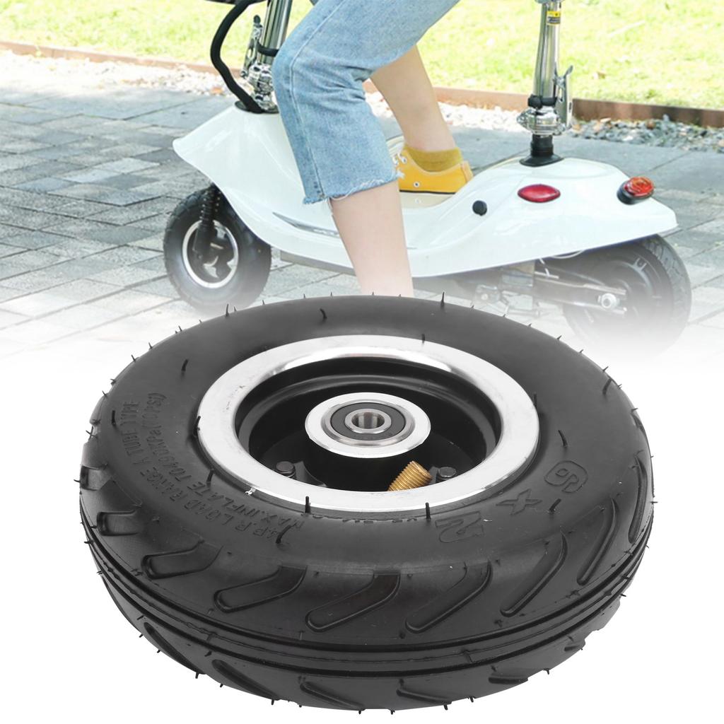 6x2 Pneumatic Wheel Inflatable Air Tire with Aluminum Alloy Hub Strong Grip for Electric Scooter