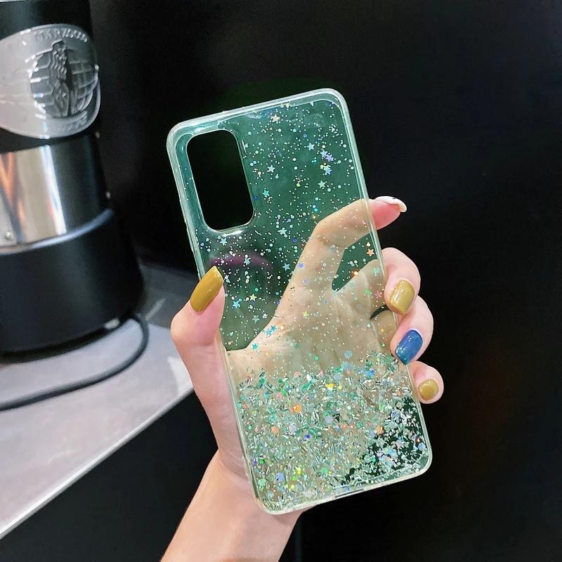 Custodia con paillettes glitterate Bling Stars per Vivo V23E V23 V21 V20 Y21 Y20 Y33S Y30 Y75 Y70 Y51 Y15S Y12 Y91C Cover per telefono in silicone morbido antiurto trasparente