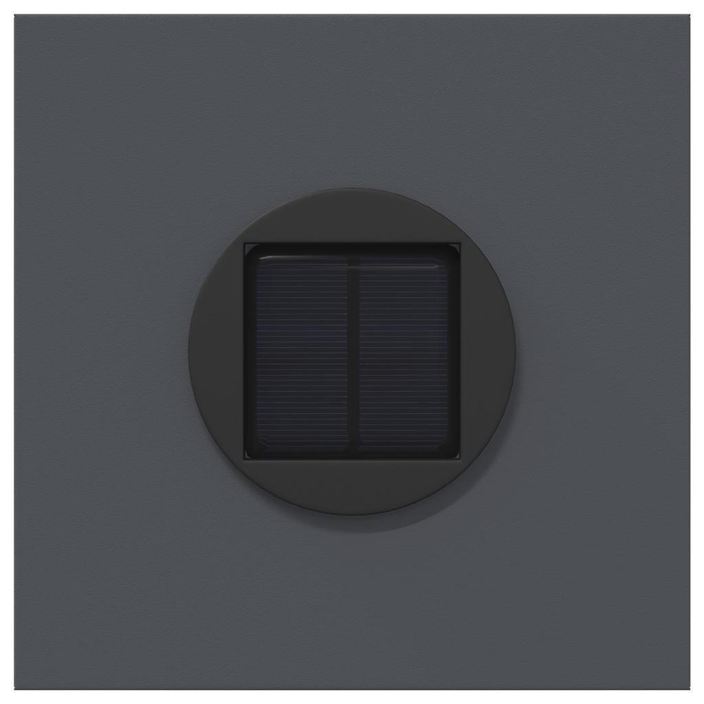 Solar LED Path Light 2 Pcs Anthracite Cold Rolled Steel