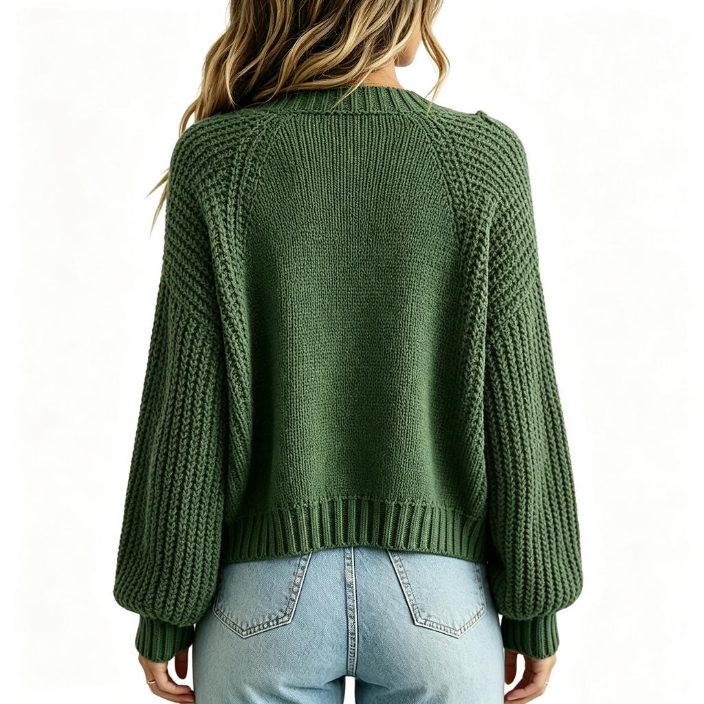 Women's Knit Open Front Cardigan Sweater for Fall and Winter Casual Wear