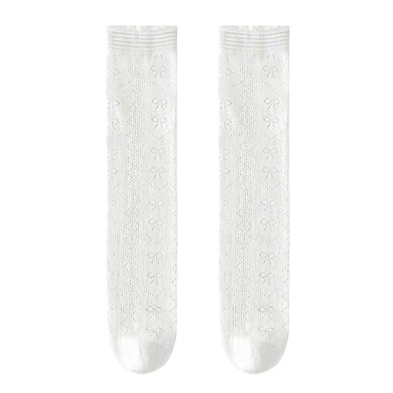 

1 Pair Children Knee-High Socks Breathable Thin Cotton Socks Summer Cooling Mesh Crew Socks for Kids & Student A