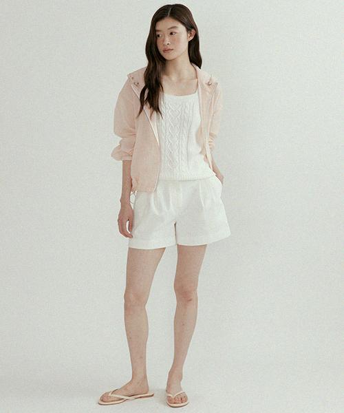 Lingseoul Whole Garment Knit Sleeveless-Ivory