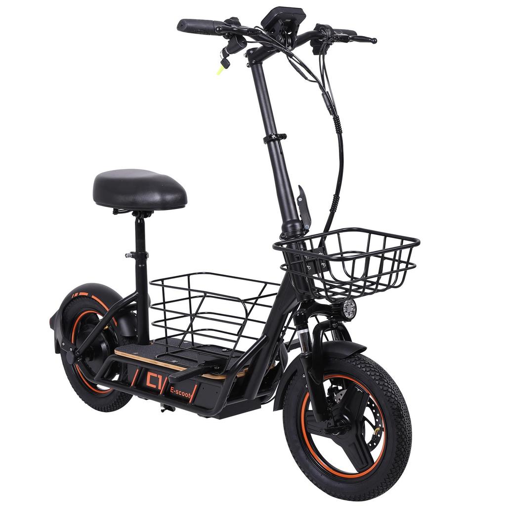 FreeBoy H14 Folding Electric Scooter, 36V 10Ah Battery, Detachable Basket
