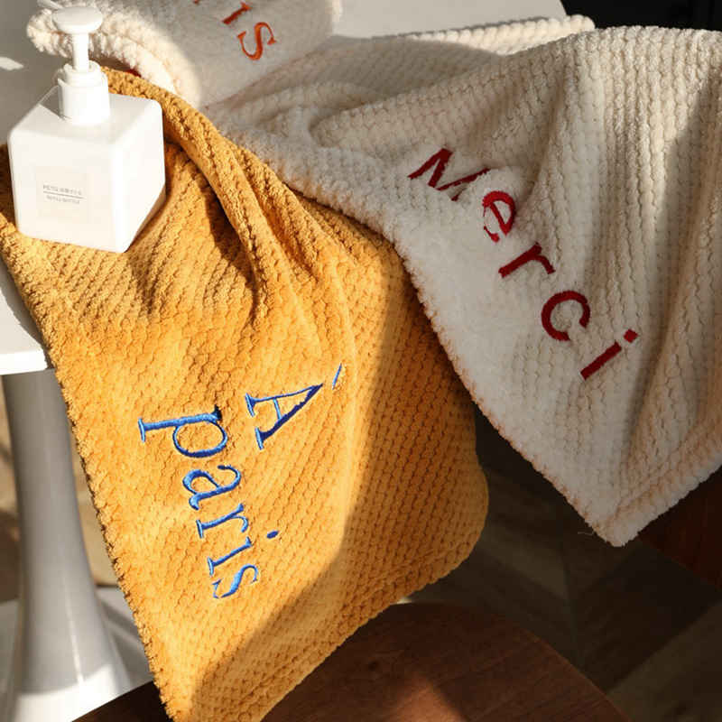 Hand Towel Embroidery Soft Water Absorbent Skin Friendly Home Bathroom