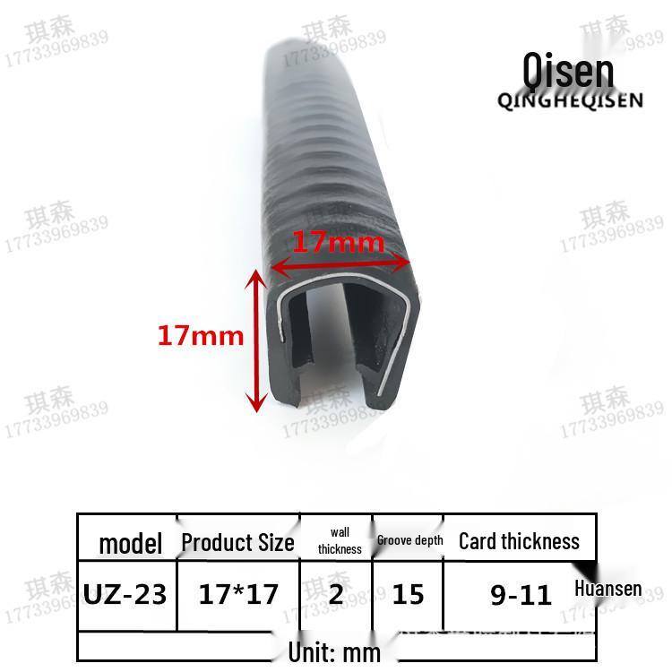 U-formad gummitätningskantlist för metallskydd