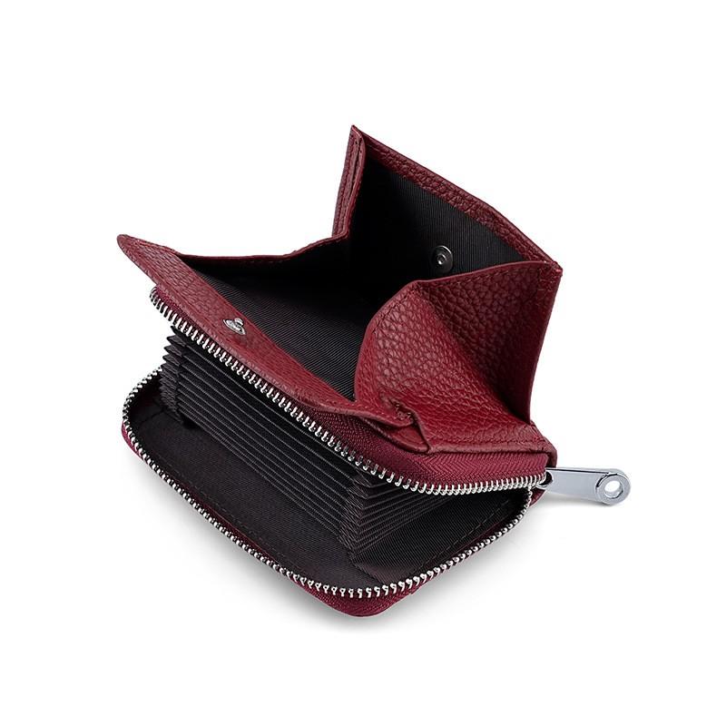 Portfel z prawdziwej skóry blokujący RFID dla mężczyzn i kobiet, wieloslotowy etui na karty z kieszonką na monety, minimalistyczny design