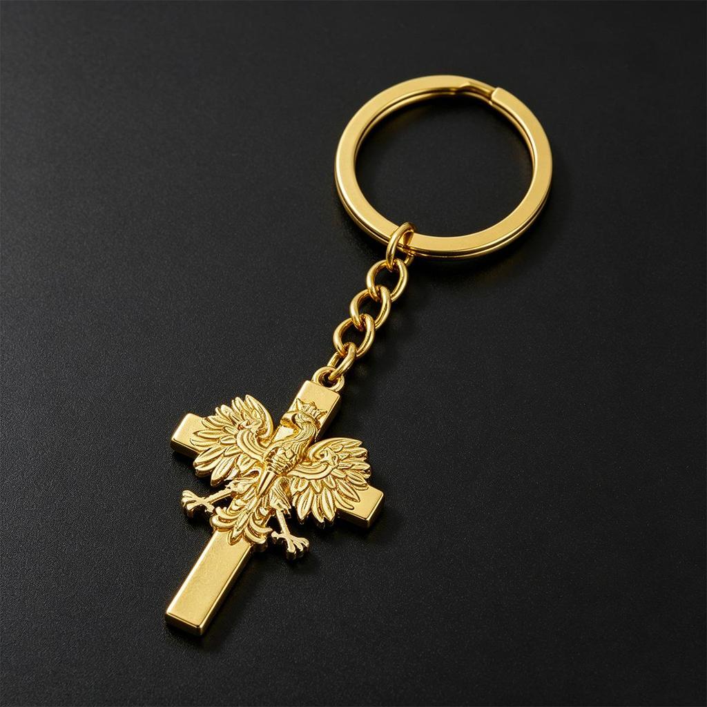 Llavero con emblema de águila polaca retro: Accesorio Unisex de Acero de Titanio para Combinar con Todo