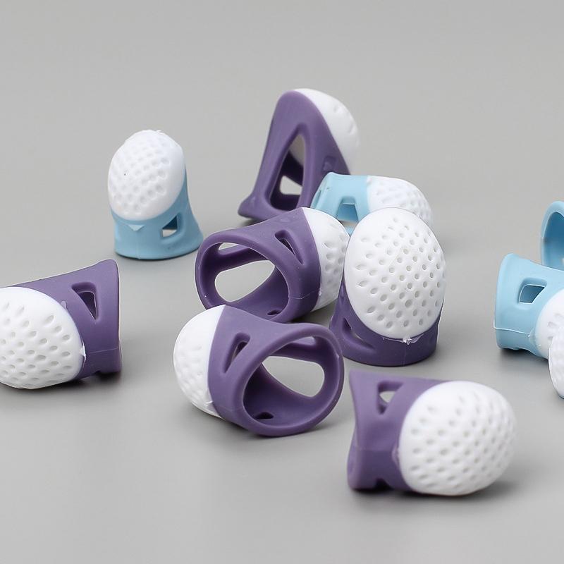 2/4pcs Silicone Thimbles Anti-stick Finger Cover Household Sewing Finger Protector Multifunctional Fingertips Crafts Sewing Tool