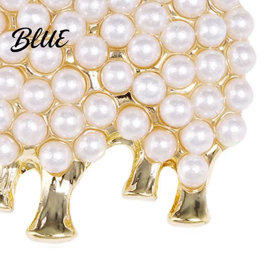 Animal Brooch Zinc Alloy Imitation Pearls Inlaid Fluffy Sheep Design