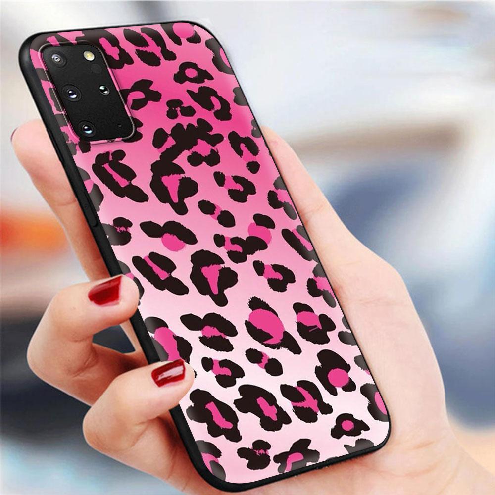 Capa de telefone para Samsung Galaxy S20 Ultra FE 5G S10 Lite S9 S8 Plus S7 Edge S10e TPU Capa de concha preta Sexy Leopard Print Panther