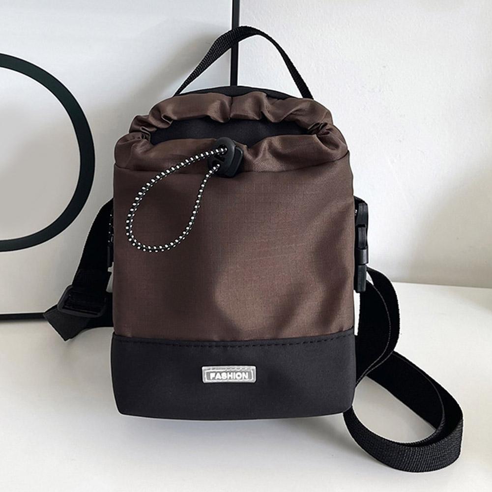 Outdoor Multifunctional Drawstring Crossbody Bag Nylon Lightweight Phone Bag Adjustable Strap Fashionable Portable Bag
