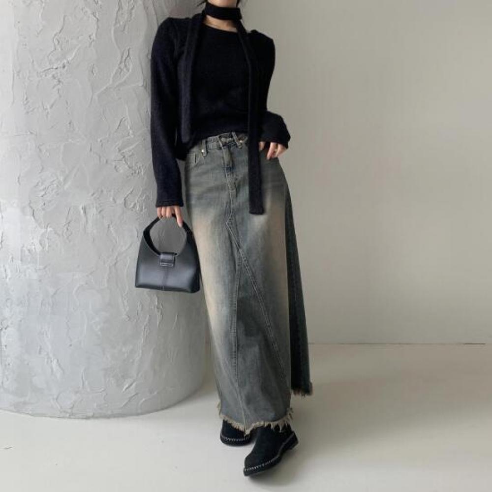 Nieuwe Collectie Open Run Oversized Dames Retro Maxi Rok