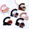 1Pcs Cartoon Cat Carabiner Acrylic Shaped Bag Keychain Cute Animal Backpack Charm Girls Aesthetic Climbing Hook Accessory