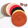 Autumn And Winter Women'S Solid Color Light Board Wool Woolen Beret Retro Simple Fashion Painter Hat Bud Hat