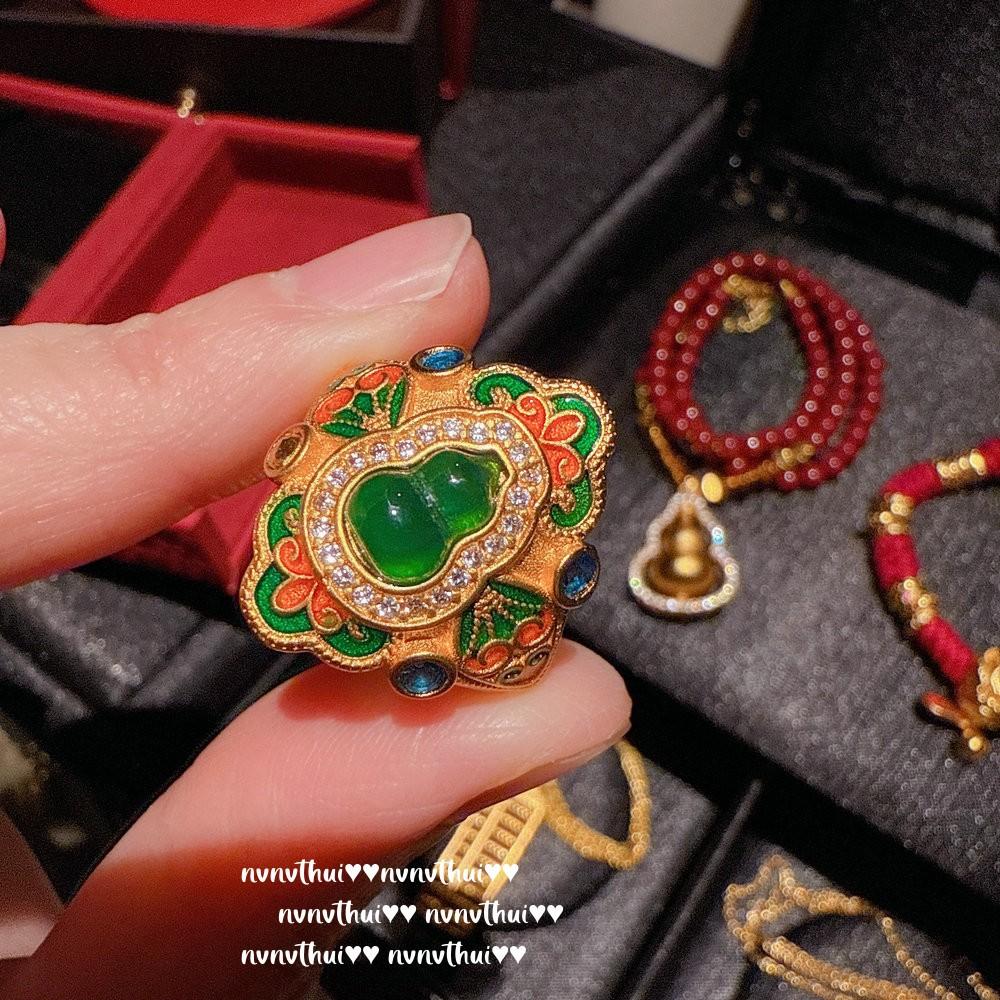 

Ancient Gold, Filigree Gourd Fulu Pendant Necklace, New Chinese Style, Lion Dancing Gold Tuo Tuo Red Rope Bracelet, Abacus