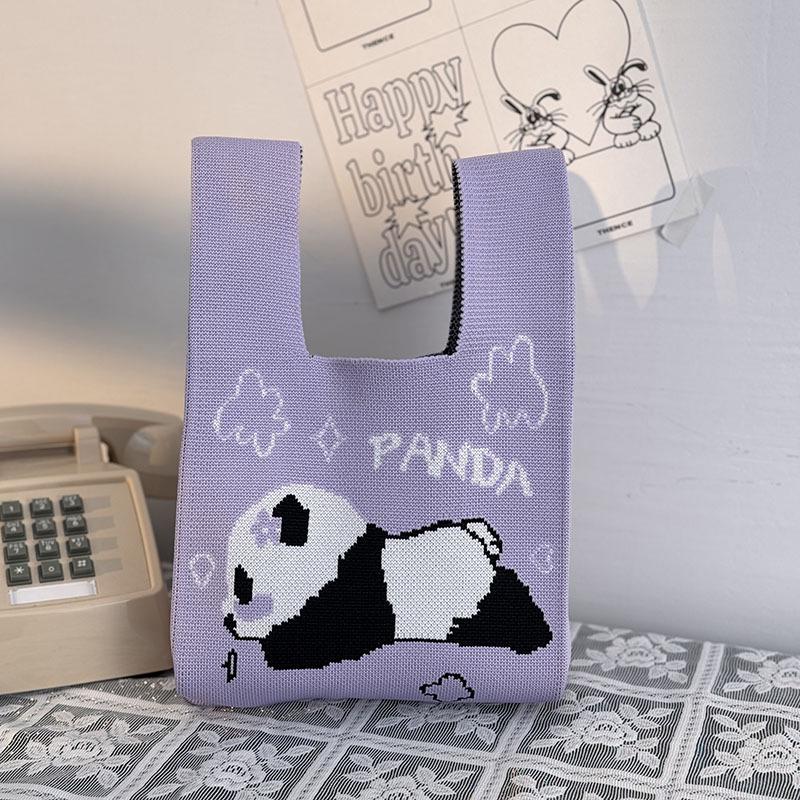Kuanzhai Alley Souvenir: Chengdu Panda Grandpa Knitted Women's Tote Bag