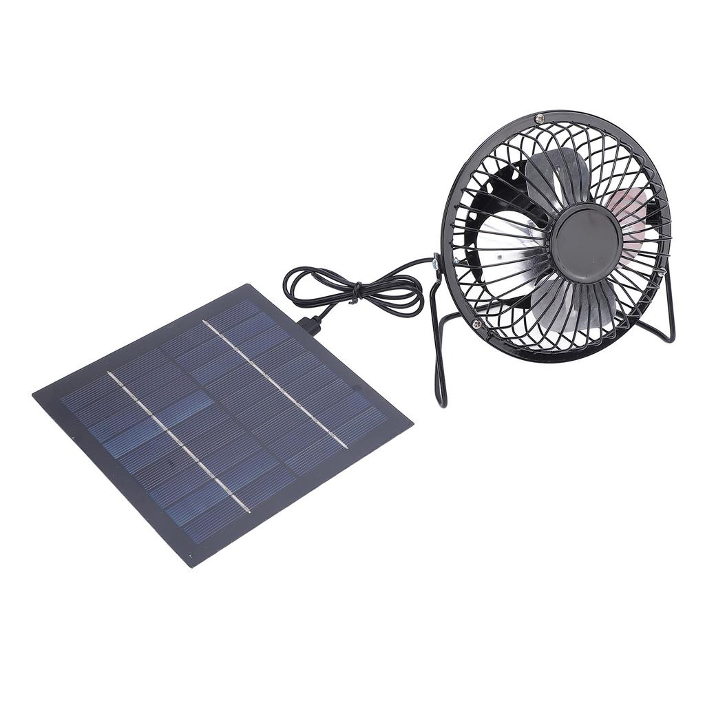 5W Solar Panel 5V High Performance Monocrystalline Solar Panel Charger with 4 Inches Fan for Outdoor Security Camera