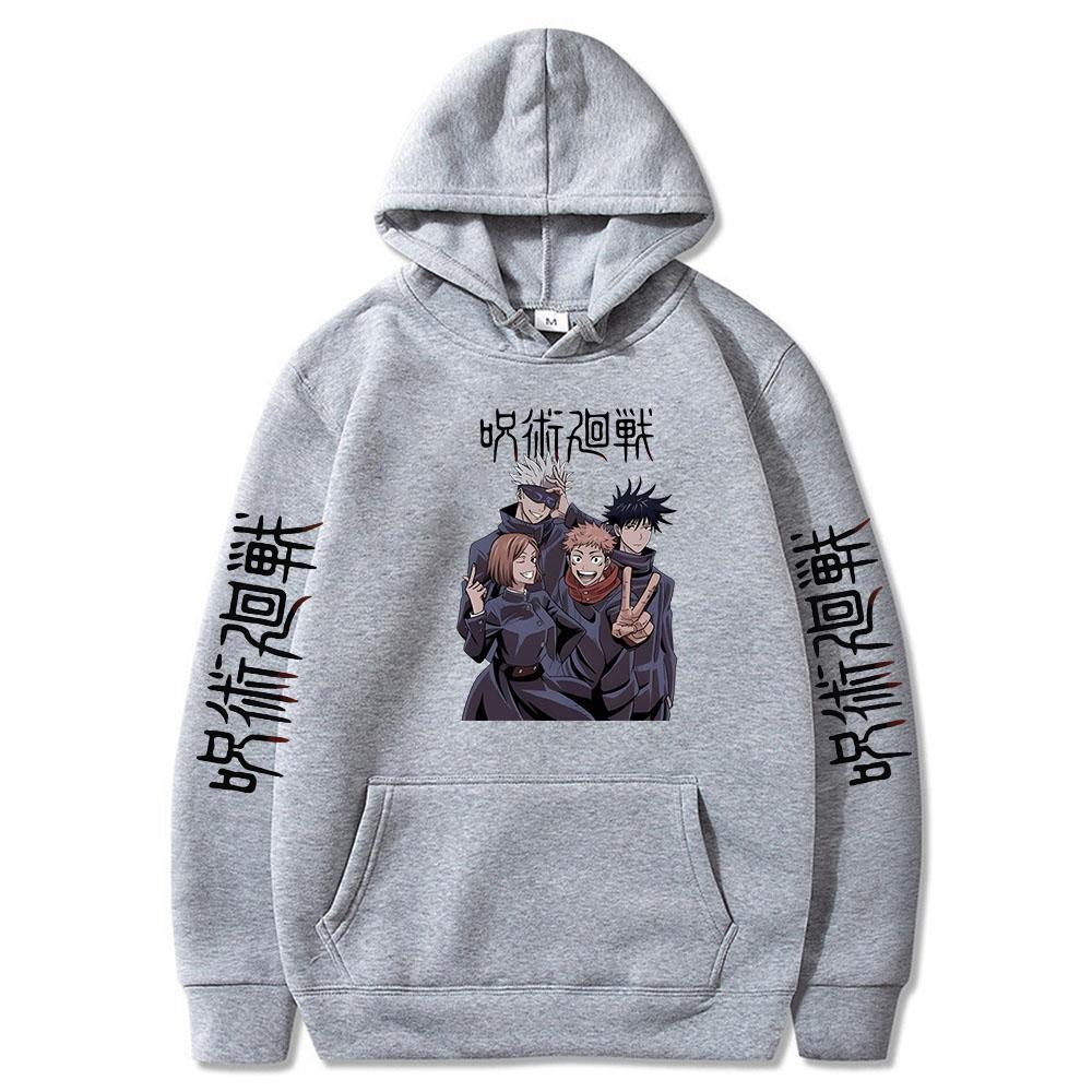 Jujutsu Kaisen Anime Graphic Printed Hoodies Vintage Oversized Hooded Casual Long Sleeves Soft Cotton Hoodie Men Women Clothes