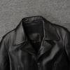Casual Men Jacket Genuine Cow Leather Coat Black Real Cowhide Coat Slim Fit Spring Autumn