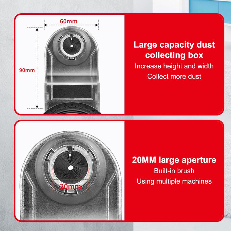 2 In 1 Drill Dust Collector & Laser Level 360° Rotatable Drilling Dust Collector Electric Self-Mounting Vacuum Sucker Drilling
