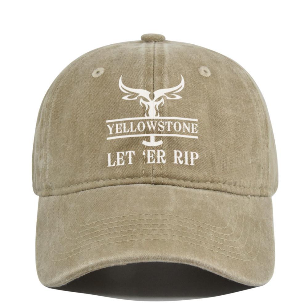 Cap Baseball Retro Printed Peaked Cap Washed Distressed Visor Fashion Cotton