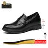 Men's Dress Shoes Increase 8cm Genuine Leather Breathable Invisible Heightening Shoes Business Casual Soft Soled Men Derby Shoes