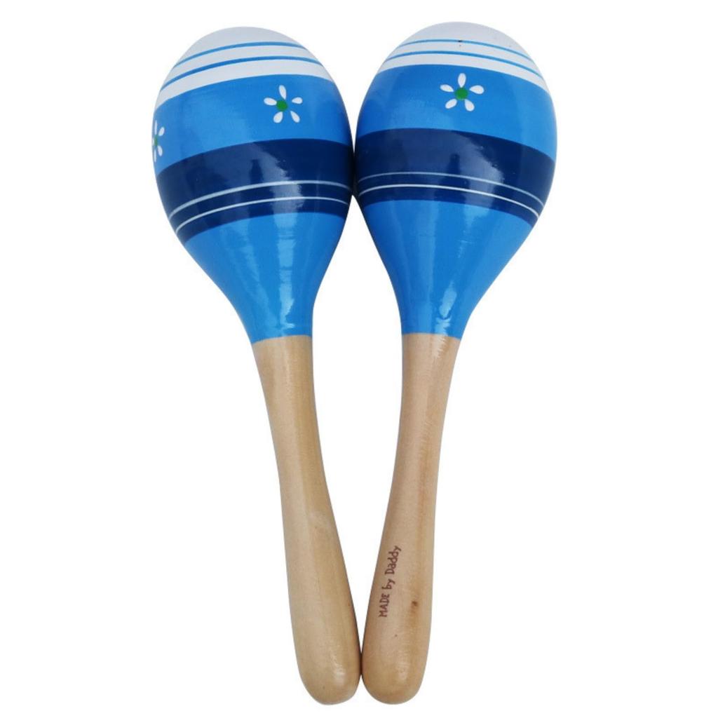 COZENTA Wooden Maracas and Shakers, Folk Instruments for Karaoke and Parties (Blue)
