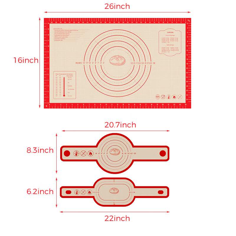 MDNG Silicone Non-Stick Baking & Kneading Mat Set