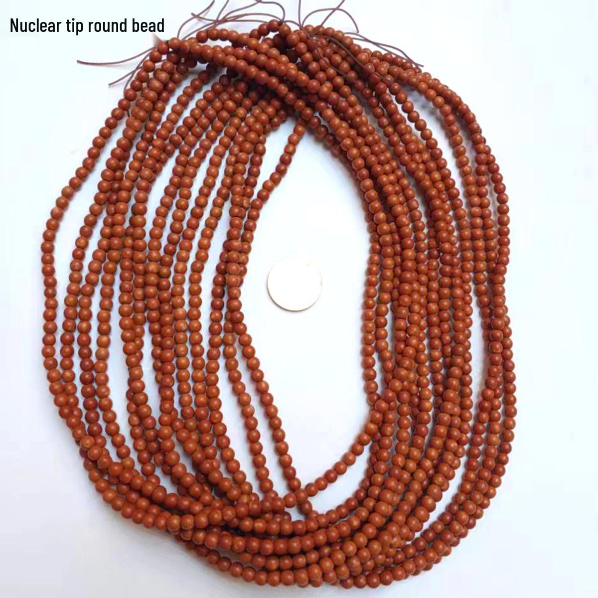 Hand-Carved Olive Pit Beads Bracelet - Round, DIY Cultural Accessory, 108 Beads 4.5mm, 216 Round Beads with Pit Tip