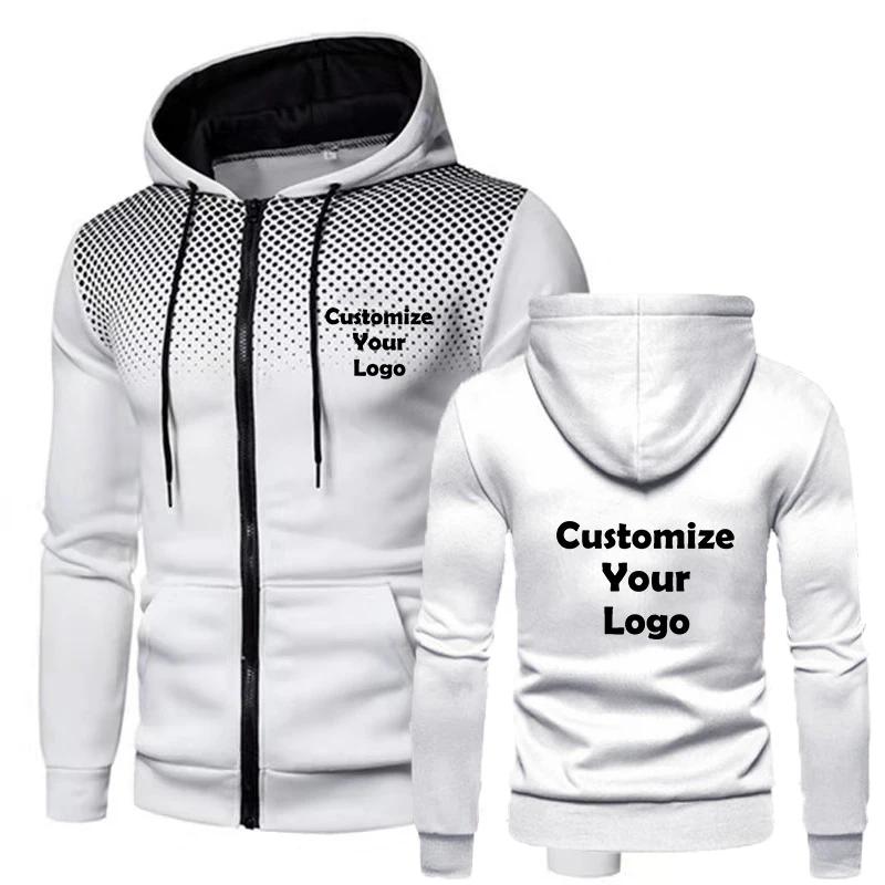 Customized Diy06 Fashion Men's Hoodie Casual Zipper Jacket Cotton Wool Warm Hoodie Sportswear Hip Hop Sportswear